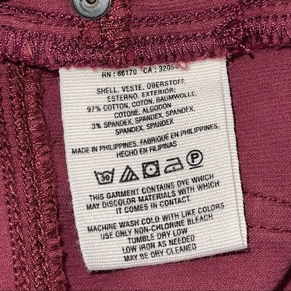 Anthropologie Pilcro Corduroy Skinny Pants Mid Rise Stretch Burgundy Red Size 25 - Picture 7 of 8